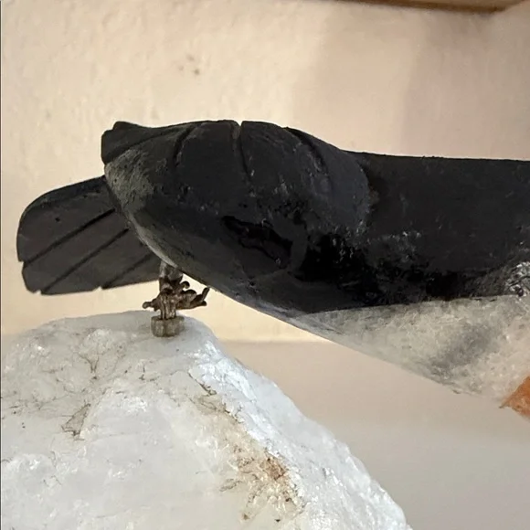 Vintage Brazilian Gemstone Toucan Bird Carving Quartz Base Onyx Calcite - Picture 7 of 15